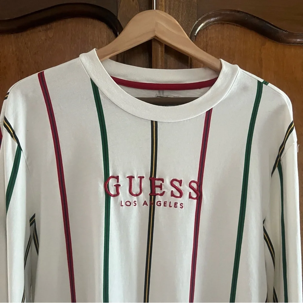 GUESS Striped Long-Sleeved Top Size Medium - Picture 7 of 7